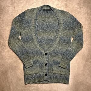 Vintage Y2K Standard Cloth Ombre Striped Knit Cardigan Sweater Grunge Academia